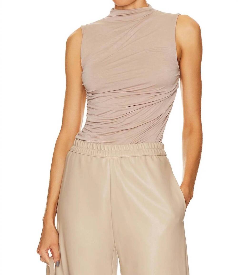 NEW ENZA COSTA sleeveless twist top in tan
